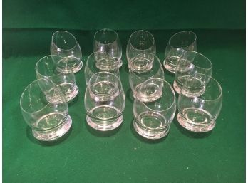 Set Of 12 Wine Or Rocks Glasses With Round Bottoms, They Will Roll Around But Wont Spill