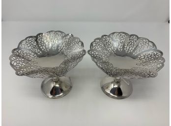 International Silver Co Lovelace Pattern Pair Of Tazzas