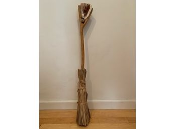 Hand Made Broom With Conch Shell Handle