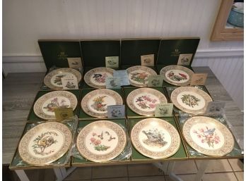 Complete Set Of 12 Lenox Bird Plates By Edward Marshall Boehm, All Are New In Box