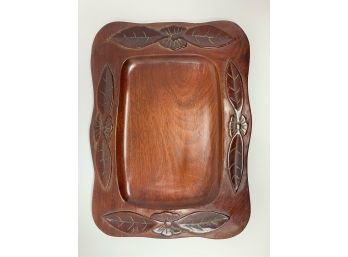 Antique Hand Carved Wood Tray