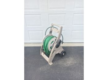 Hose Reel With Hose And Brass Nozzle