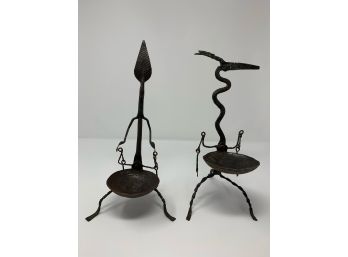 Pair Of Iron Figures, All Are Hand Forged