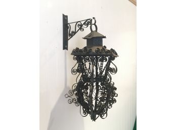 Stunning Spanish Iron Hanging Lanterns, Great Pair With Hanging Brackets