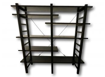 Large Modern Solid Wood Black Bookshelf, Purchased In Greenwich