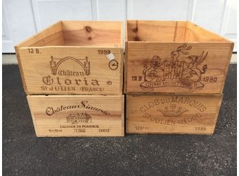 4 Wood Wine Crates