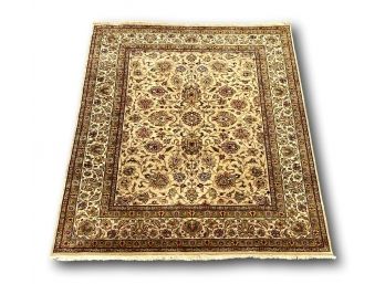 Paid $2,500 At Auction, Large Hand Knotted Indian Oriental Wool Rug, Great Condition 8' By 10' 8'