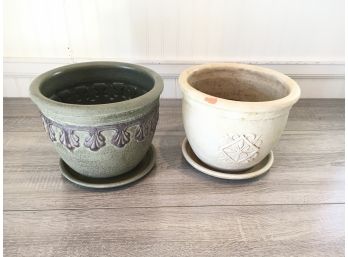 Pair Of New England Pottery Planters