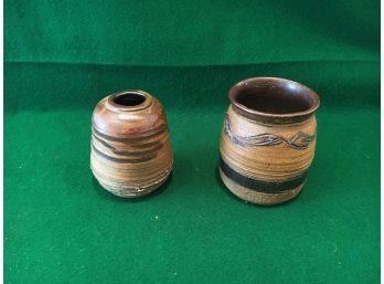 Lot Of 2 Signed Pieces Of Pottery, Nice Pieces