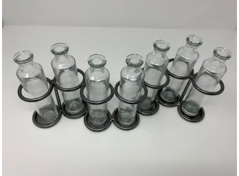 Metal Holder And 7 Bottles