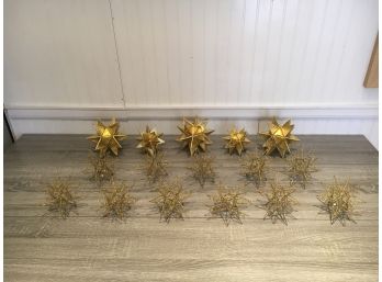 Group Of 16 Geometric Spikey Balls Christmas Tree Ornaments