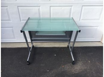 Glass Top Metal Desk