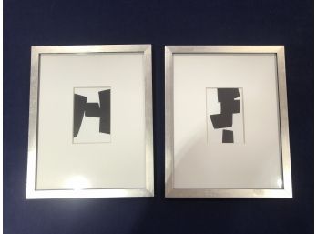 A Pair Of West Elm Contemporary Framed Wall Art