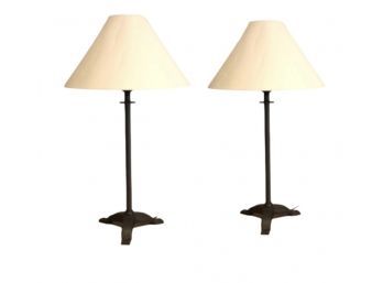 Pair Of Traditional Iron Lamps