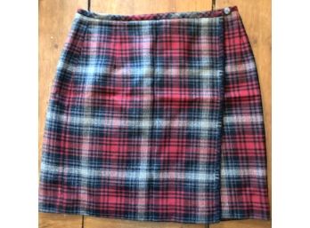 Size 12 100 Wool TARATAN SKIRT  By Eddie Bauer