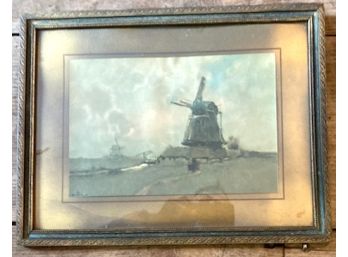 All Original Framed Print Of Wind Mill, J. Ritschel