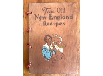 Super ' NEW ENGLAND COOK BOOK' With Wooden Covers!