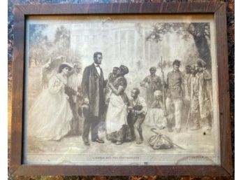 Framed Print 'LINCOLN AND THE CONTRABANDS'
