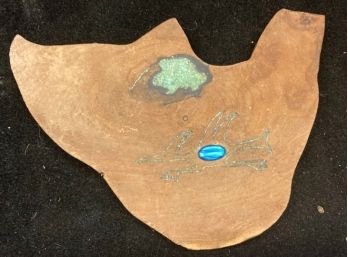 DRY SLAB OF MESQUITE WOOD WITH TURQUOISE Embellishments