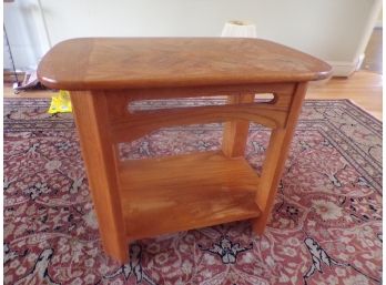 Oak Side Table With Pull Out Tray