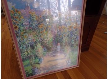 Girl With Sunflowers Monet Print