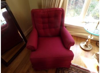 Red Swivel Upholstered Chair