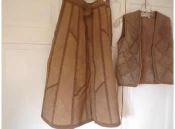 'Flower Girl 'Western Style Suede Skirt And Vest