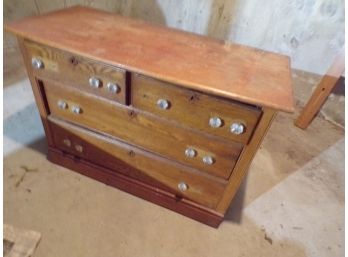 Oak Dresser With Glass Pulls