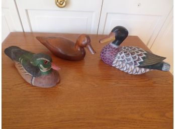 Lot Of 3 Decoy Style Ducks