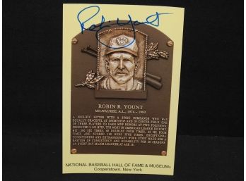 Autographed Robin Yount Hall Of Fame Card