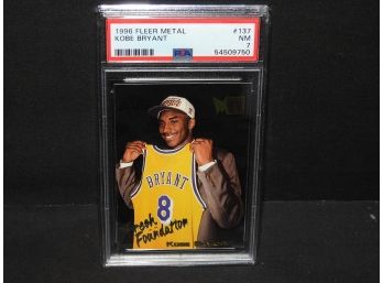 Graded NEAR MINT 1996 Fleer Metal Kobe Bryant ROOKIE Basketball Card