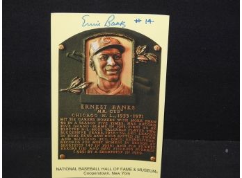 Autographed Ernie Banks Hall Of Fame Card