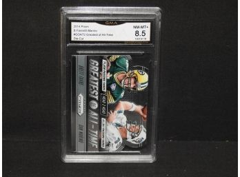 RARE Graded NM MINT 2014 Prizm Dan Marino & Brett Farve GOATS Die Cut Football Card