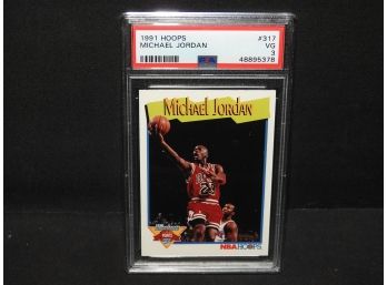 Graded VERY GOOD 1991 Hoops Michael Jordan Basketball Card