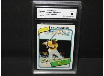 Graded NM MINT 1980 Topps Rickey Henderson ROOKIE Baseball Card