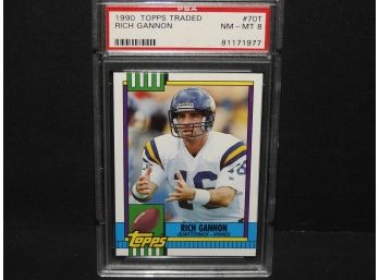 Graded NM MINT 1990 Topps Traded Rich Gannon ROOKIE Football Card