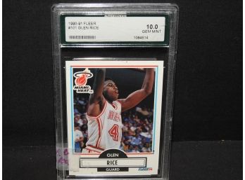 Graded GEM MINT 10 90 Fleer Glen Rice Basketball Card