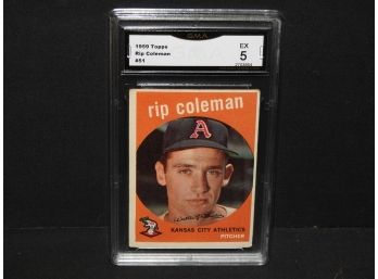 Graded EX 1959 Topps Rip Coleman Baseball Card