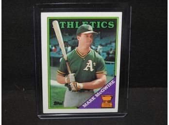 1988 Topps Mark McGwire Rookie Of The Year Baseball Card