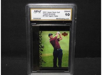 Graded Gem Mint 10 2001 Upper Deck Tiger Woods Golf Card