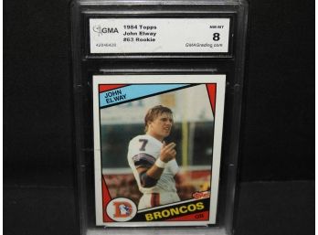 Graded NM MINT 1984 Topps John Elway ROOKIE Football Card