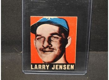 1948 Leaf Gum Larry Jensen Baseball Card