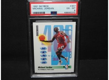 Graded EX MINT 1991 Skybox Michael Jordan Basketball Card