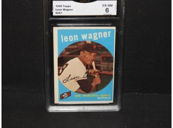 Graded EX NM 1959 Topps Leon Wagner Baseball Card