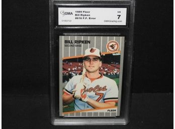 Graded NEAR MINT 1989 Topps ERROR Billy Ripken F*CK FACE Baseball Card