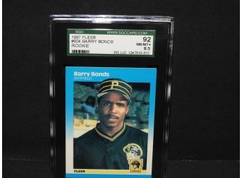 Graded NM MINT 1987 Fleer Barry Bonds ROOKIE Baseball Card