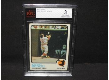 Graded VERY GOOD 1973 Topps Johnny Bench Baseball Card