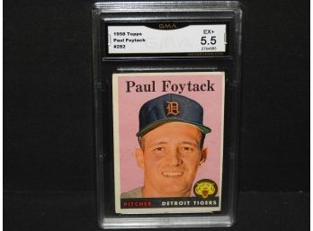 Graded EX 1958 Topps Paul Foytack Baseball Card