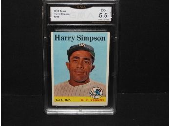 Graded EX 1958 Topps Harry Simpson Baseball Card