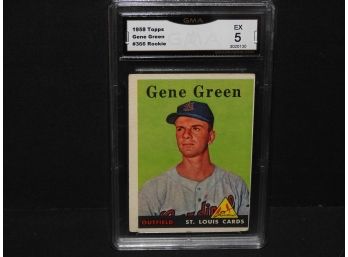 Graded EX 1958 Topps Gene Green Baseball Card